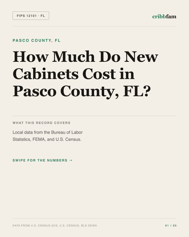 Cabinets in Pasco County, FL — regional cost snapshot