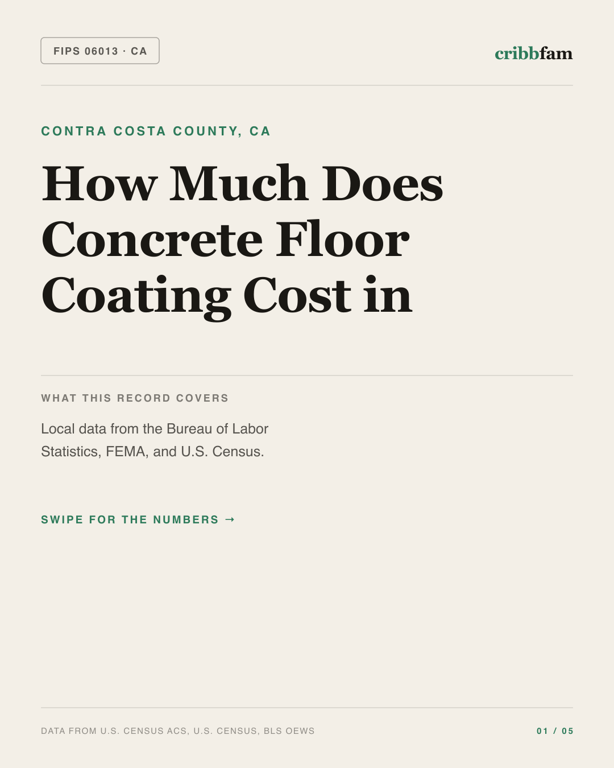 Concrete Floor Coating in Contra Costa County, CA — regional cost snapshot