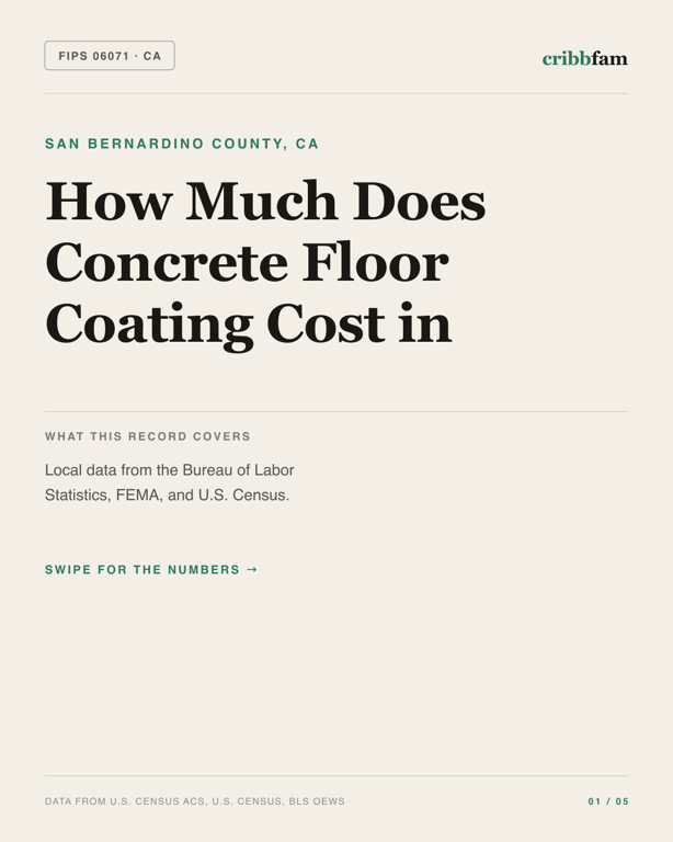 Concrete Floor Coating in San Bernardino County, CA — regional cost snapshot