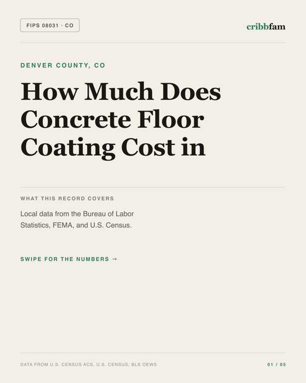Concrete Floor Coating in Denver County, CO — regional cost snapshot