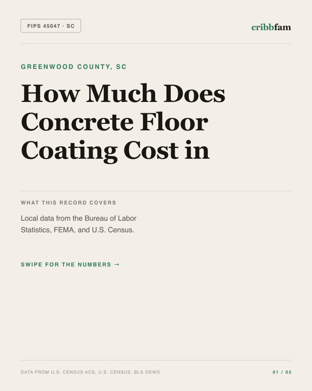 Concrete Floor Coating in Greenwood County, SC — regional cost snapshot
