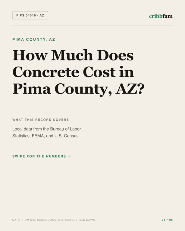 Concrete in Pima County, AZ — regional cost snapshot