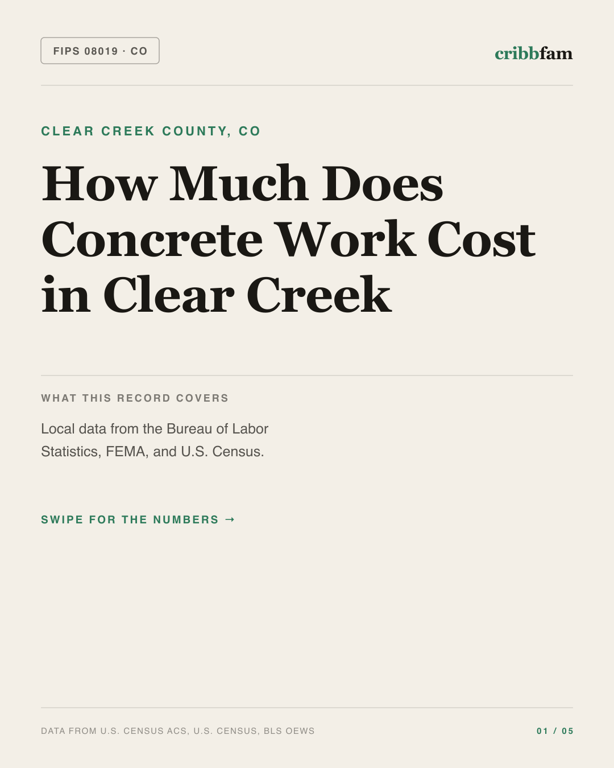 Concrete in Clear Creek County, CO — regional cost snapshot