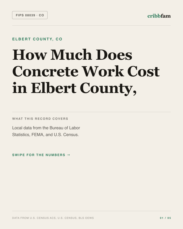 Concrete in Elbert County, CO — regional cost snapshot