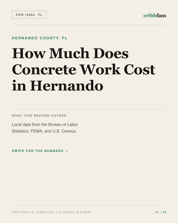 Concrete in Hernando County, FL — regional cost snapshot