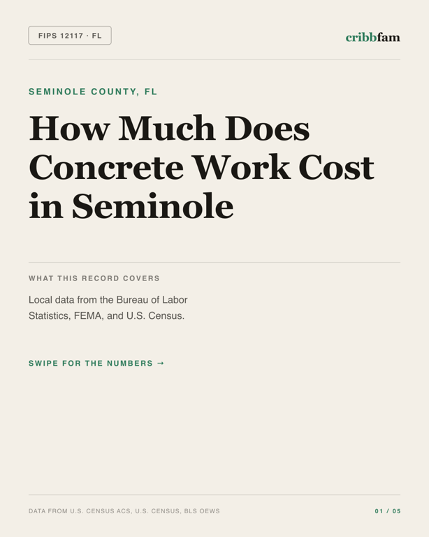 Concrete in Seminole County, FL — regional cost snapshot