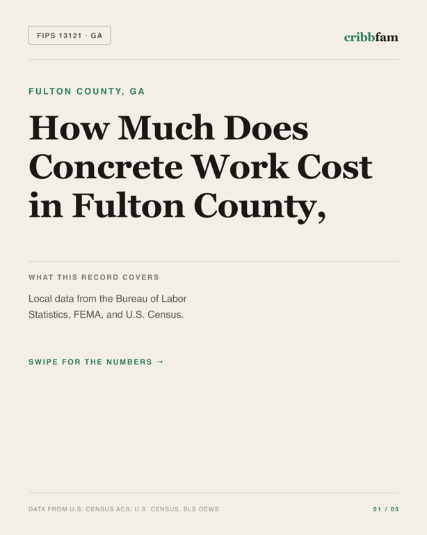 Concrete in Fulton County, GA — regional cost snapshot