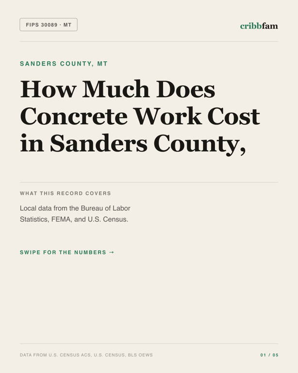 Concrete in Sanders County, MT — regional cost snapshot