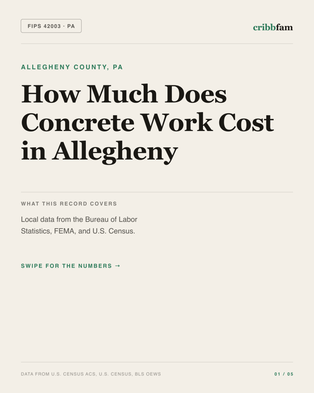 Concrete in Allegheny County, PA — regional cost snapshot