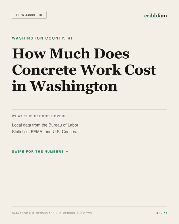 Concrete in Washington County, RI — regional cost snapshot