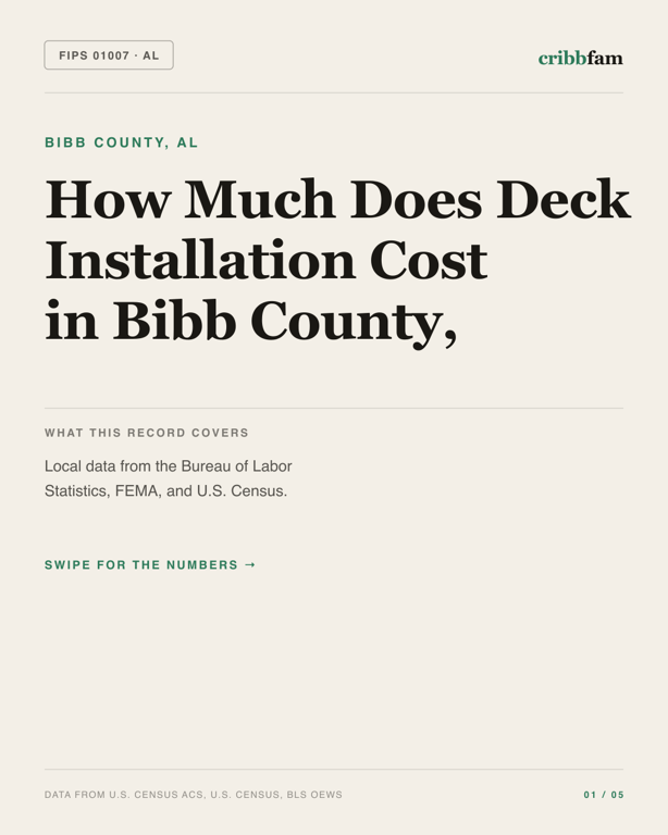Decks in Bibb County, AL — regional cost snapshot