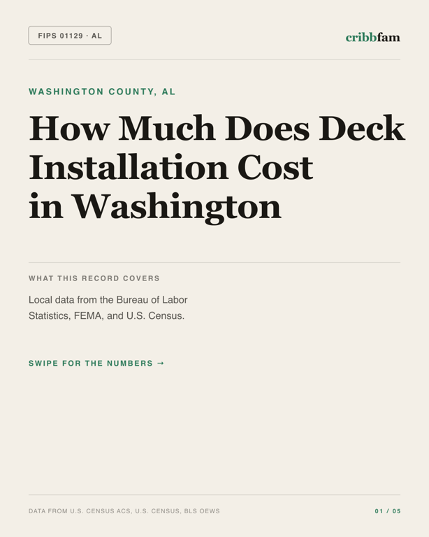 Decks in Washington County, AL — regional cost snapshot