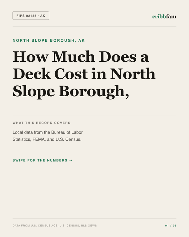 Decks in North Slope Borough, AK — regional cost snapshot