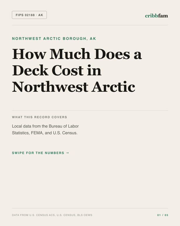Decks in Northwest Arctic Borough, AK — regional cost snapshot