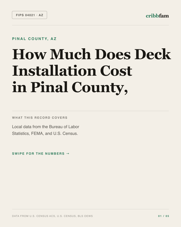 Decks in Pinal County, AZ — regional cost snapshot