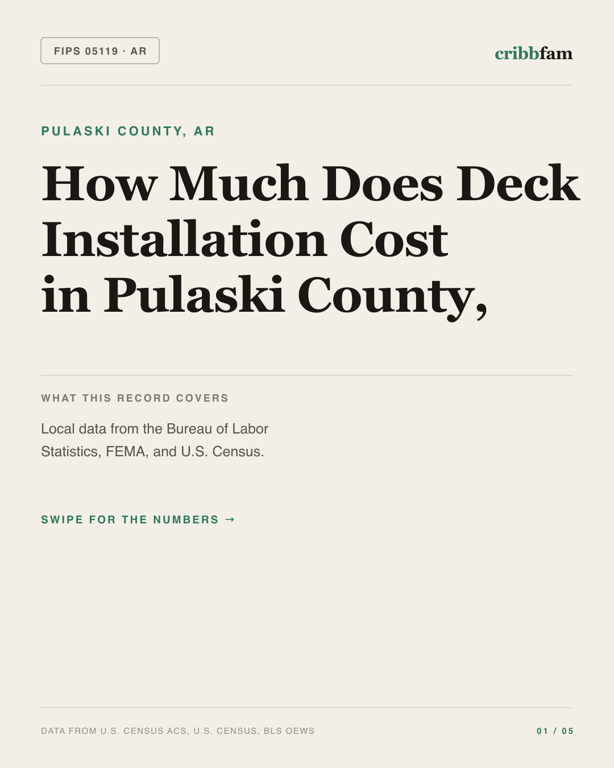 Decks in Pulaski County, AR — regional cost snapshot