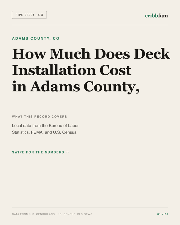 Decks in Adams County, CO — regional cost snapshot
