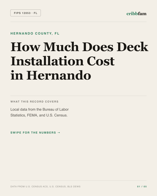 Decks in Hernando County, FL — regional cost snapshot