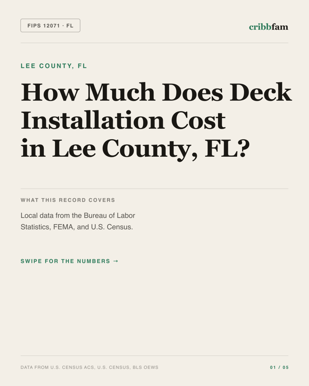 Decks in Lee County, FL — regional cost snapshot