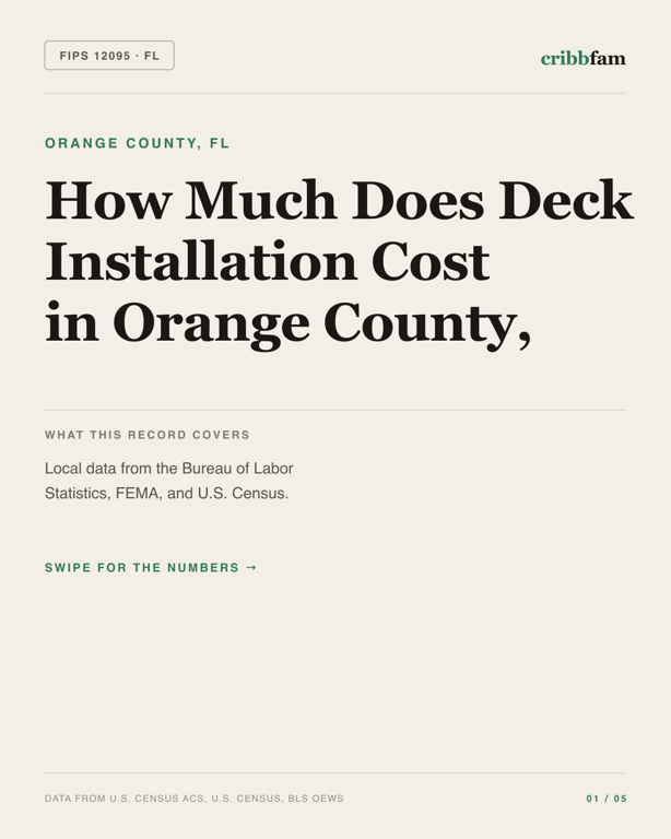 Decks in Orange County, FL — regional cost snapshot
