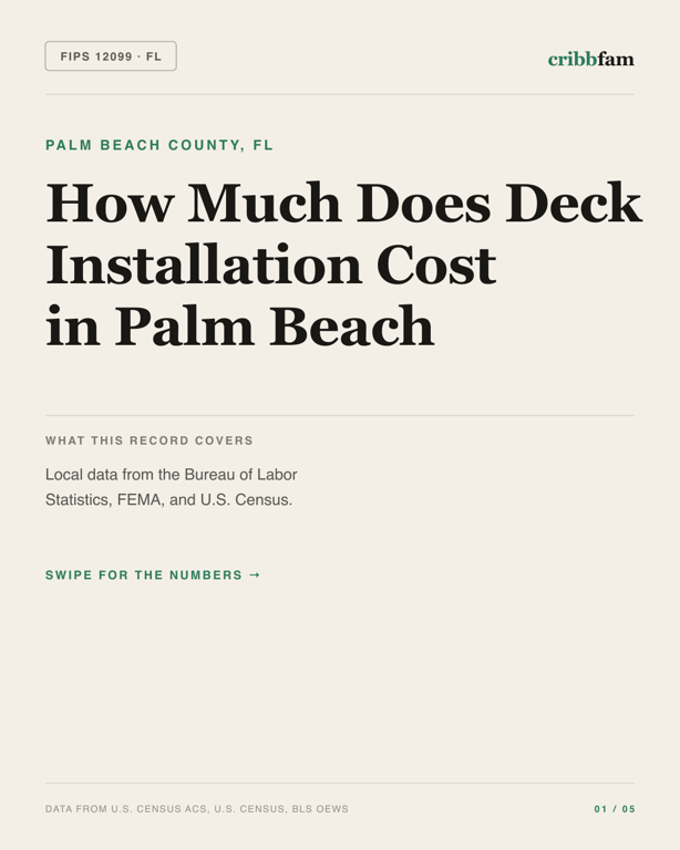 Decks in Palm Beach County, FL — regional cost snapshot