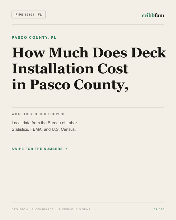 Decks in Pasco County, FL — regional cost snapshot