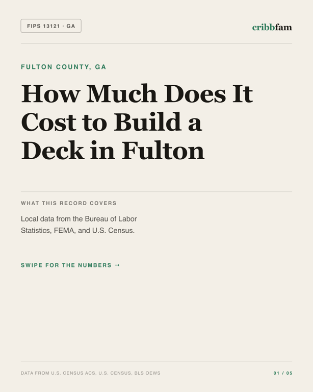 Decks in Fulton County, GA — regional cost snapshot