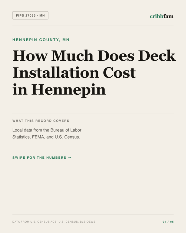 Decks in Hennepin County, MN — regional cost snapshot
