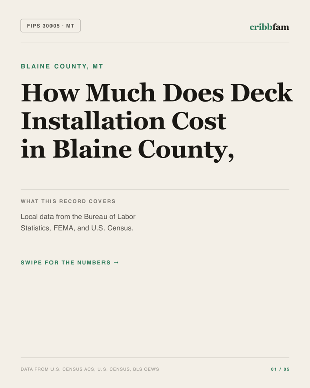 Decks in Blaine County, MT — regional cost snapshot
