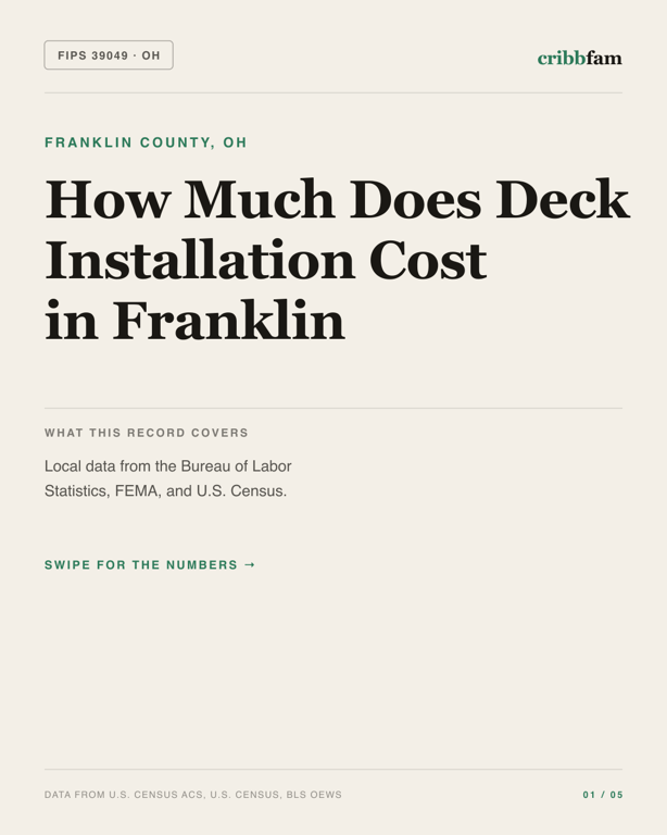 Decks in Franklin County, OH — regional cost snapshot