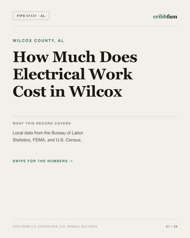 Electrical in Wilcox County, AL — regional cost snapshot