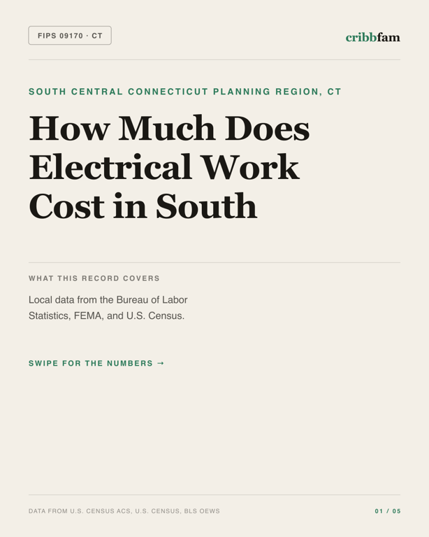 Electrical in South Central Connecticut Planning Region, CT — regional cost snapshot