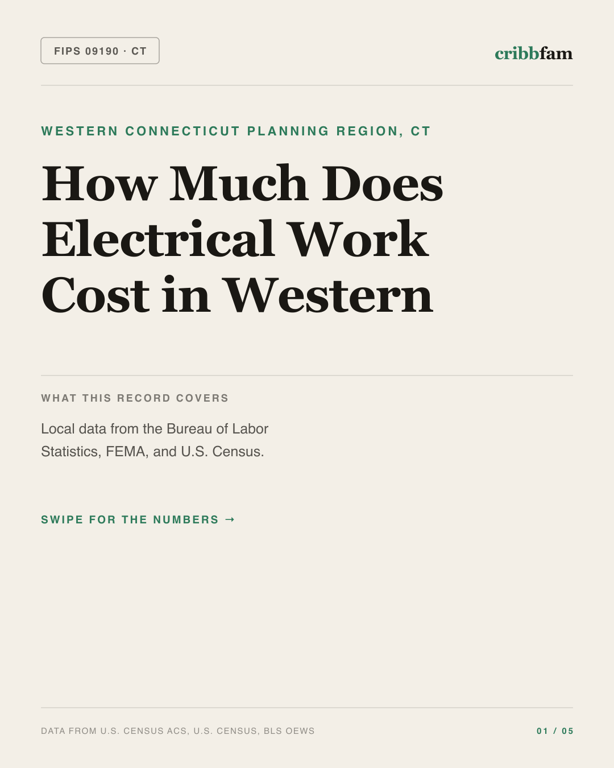 Electrical in Western Connecticut Planning Region, CT — regional cost snapshot