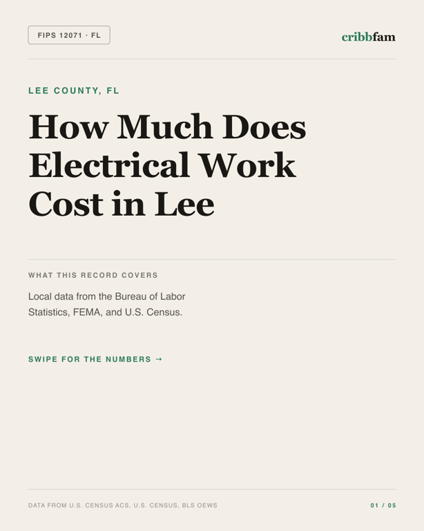 Electrical in Lee County, FL — regional cost snapshot