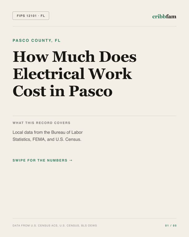 Electrical in Pasco County, FL — regional cost snapshot