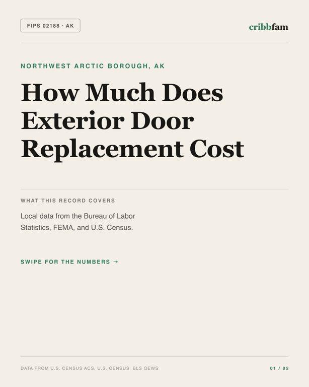 Exterior Door Replacement in Northwest Arctic Borough, AK — regional cost snapshot