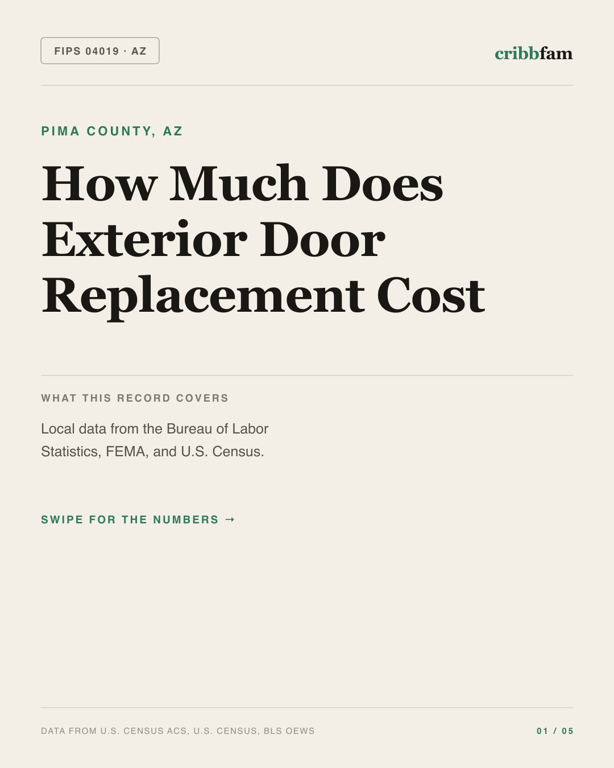 Exterior Door Replacement in Pima County, AZ — regional cost snapshot