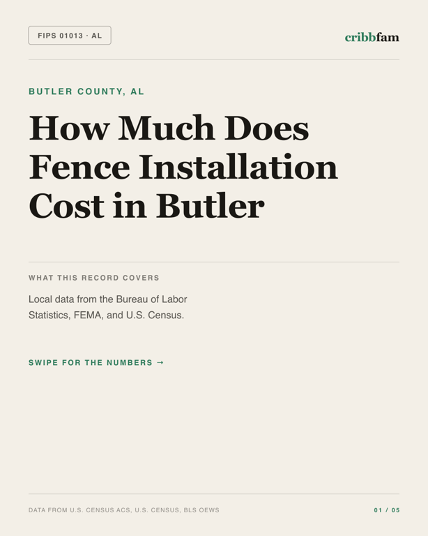 Fences in Butler County, AL — regional cost snapshot