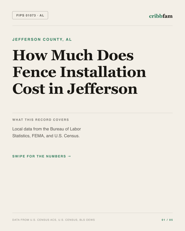 Fences in Jefferson County, AL — regional cost snapshot