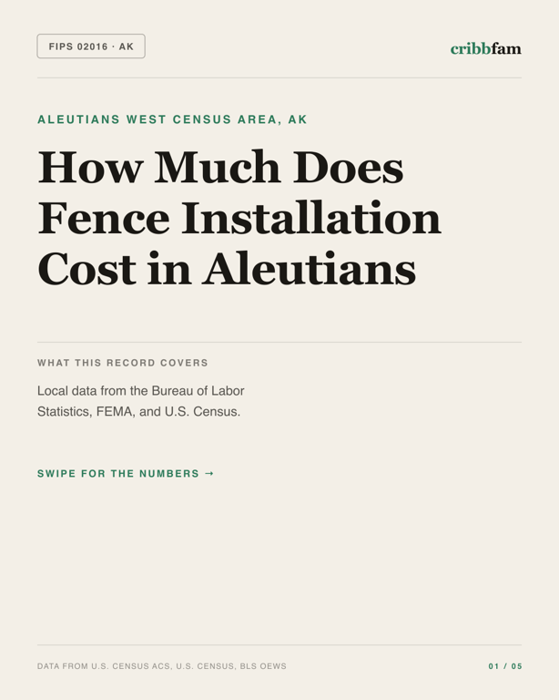 Fences in Aleutians West Census Area, AK — regional cost snapshot