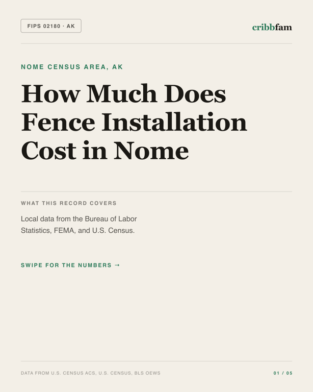 Fences in Nome Census Area, AK — regional cost snapshot