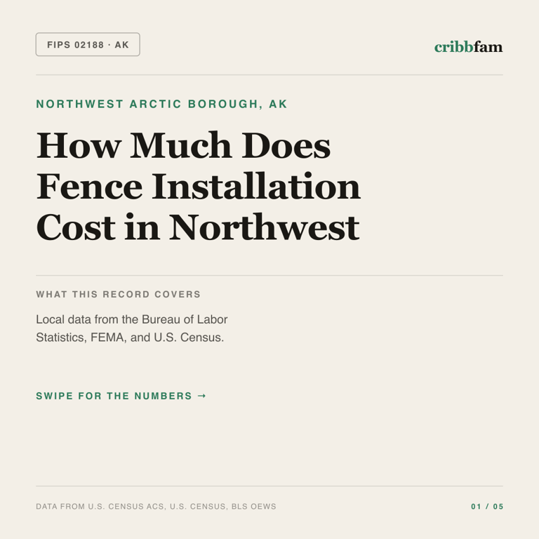 Fences cost snapshot for Northwest Arctic Borough, AK