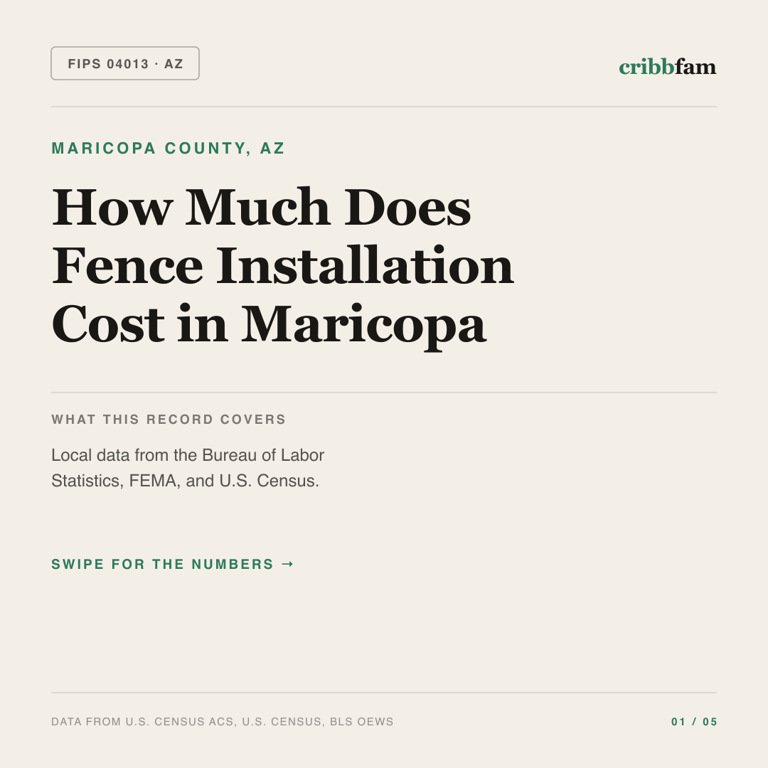 Fences cost snapshot for Maricopa County, AZ