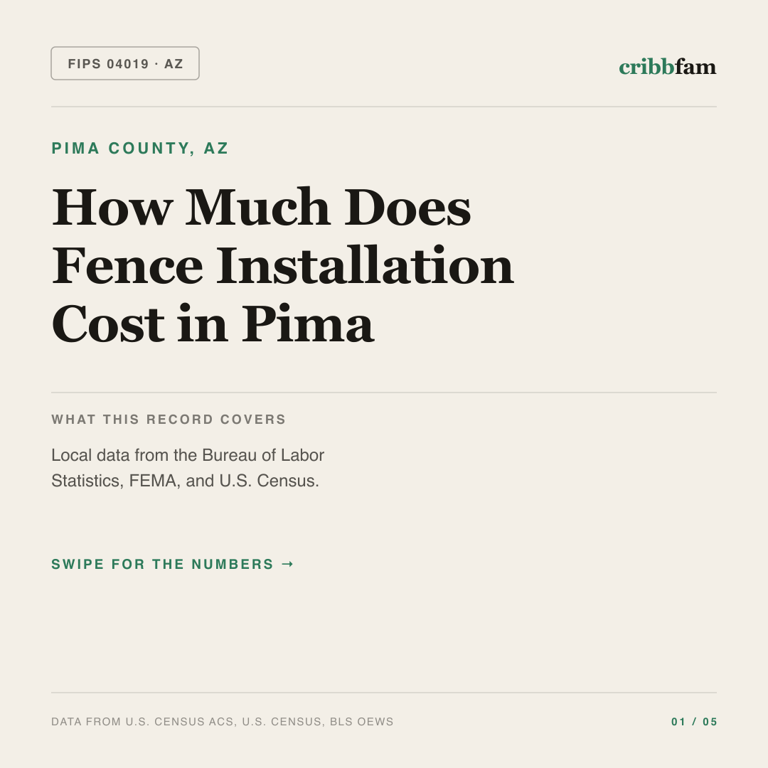 Fences cost snapshot for Pima County, AZ