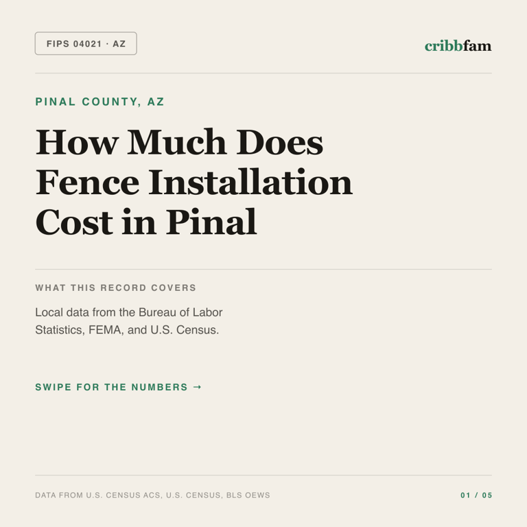 Fences cost snapshot for Pinal County, AZ