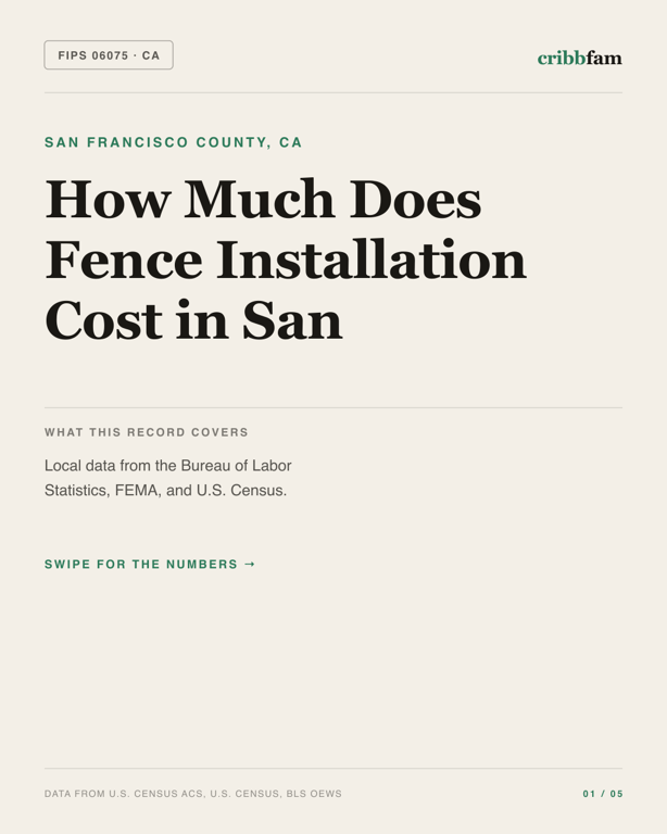 Fences in San Francisco County, CA — regional cost snapshot