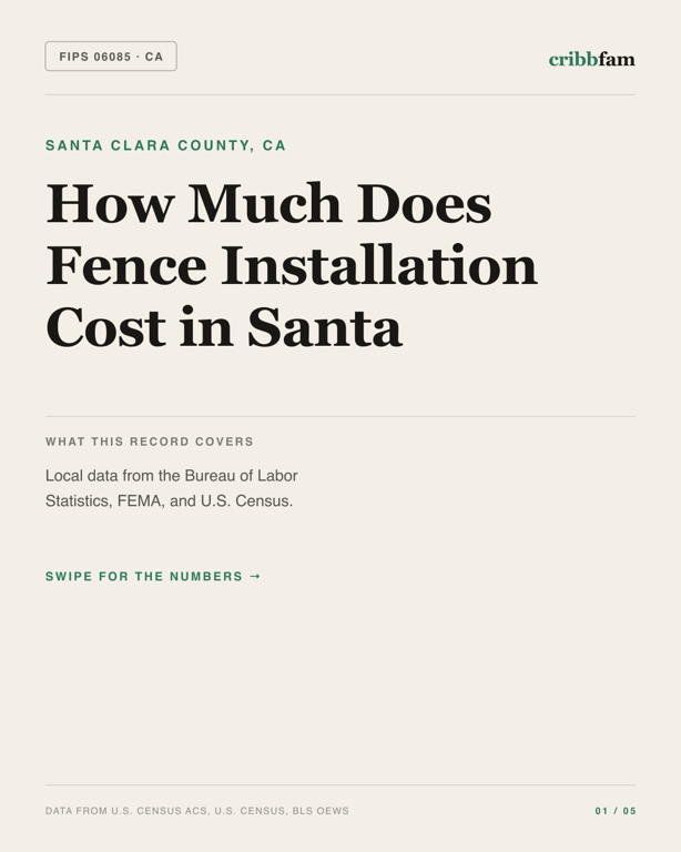Fences in Santa Clara County, CA — regional cost snapshot