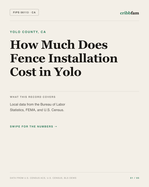 Fences in Yolo County, CA — regional cost snapshot