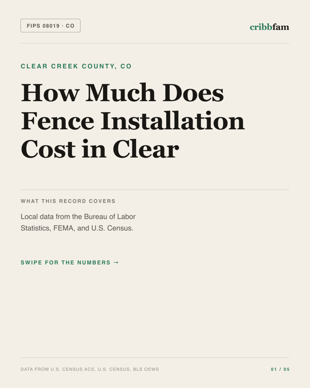 Fences in Clear Creek County, CO — regional cost snapshot