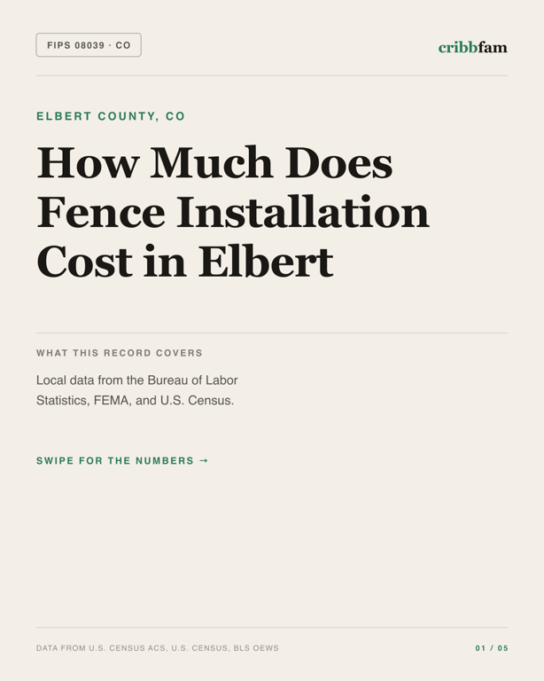 Fences in Elbert County, CO — regional cost snapshot